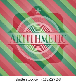 Artithmetic christmas style emblem. Vector Illustration. Detailed.