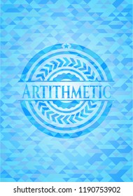 Artithmetic light blue mosaic emblem