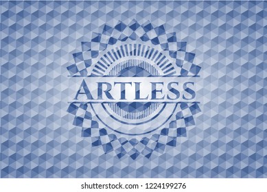 Artless blue polygonal emblem.