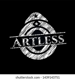 Artless chalkboard emblem. Vector Illustration. Detailed.