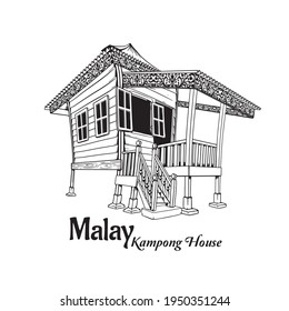 An Artline Of A Malay Traditional House