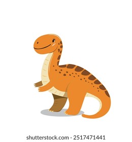 artoon dinosaur features a friendly expression and bright orange color, ideal for children's illustrations