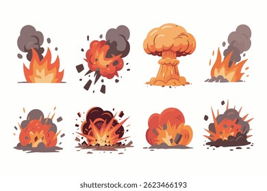 Conjunto de Efeitos de Explosão de Artoon para Design Gráfico