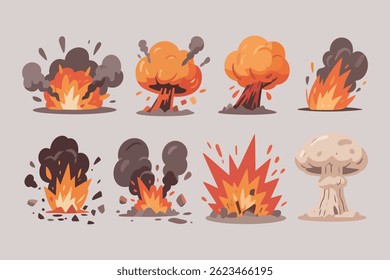 Conjunto de efectos de explosión de dibujos animados para el Diseño gráfico