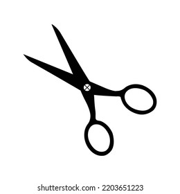 Arts crafts cutting scissors icon | Black Vector illustration |