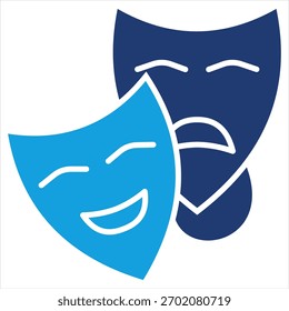 Ilustración vectorial de iconos azul plana de artes