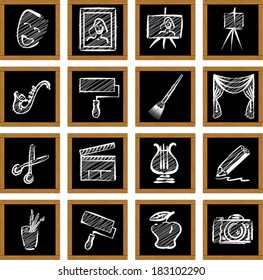 arts icons set