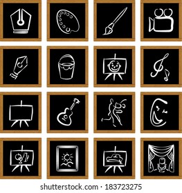 arts icons set