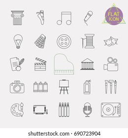 arts line icon set