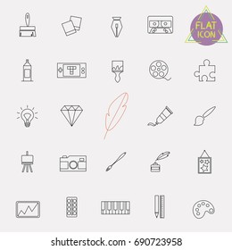 arts line icon set