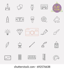 arts line icon set