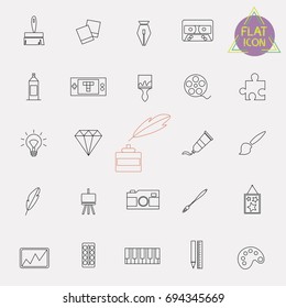 arts line icon set