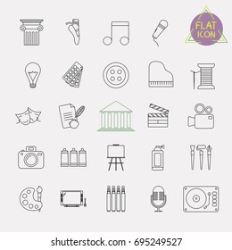 arts line icon set