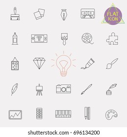 arts line icon set
