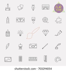 arts line icon set