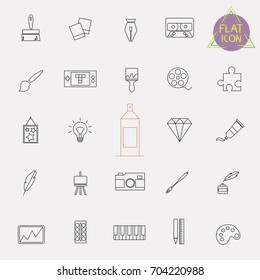 arts line icon set