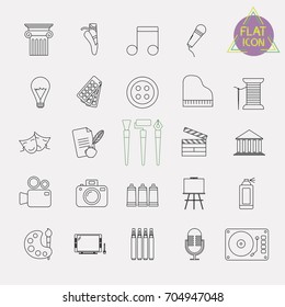 arts line icon set