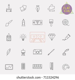 arts line icon set