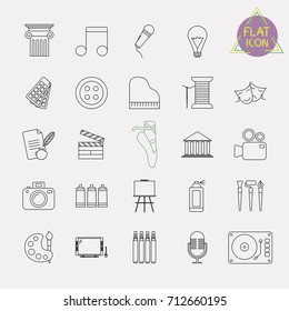 arts line icon set