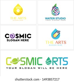 Arts Logo Droplet Water Planet Design Stock Vector (Royalty Free ...