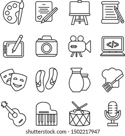 Arts Outline Web Icon Set. Editable Stroke