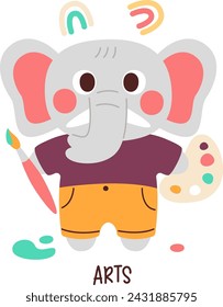 Arts School Subject Elephant Vector Illustration