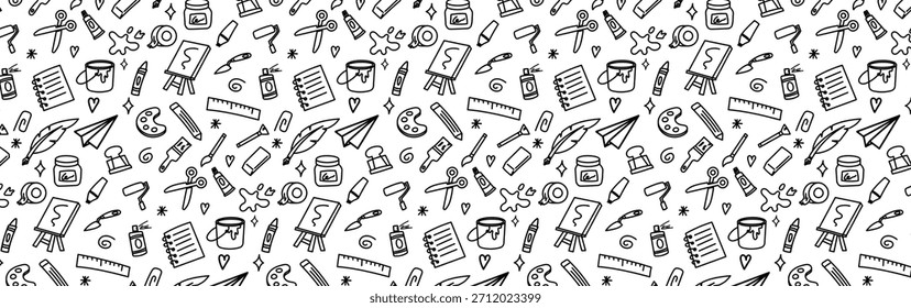 kunst liefert doodle nahtlose muster handzeichnung skizze stationäre zeichnung malen