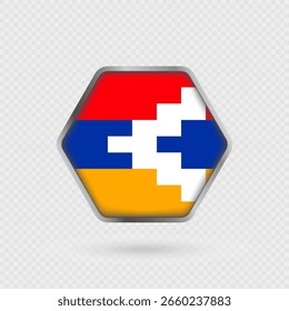 Bandera de Artsakh en un marco hexagonal.
