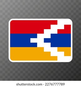 Artsakh flag, official colors and proportion. Vector illustration.