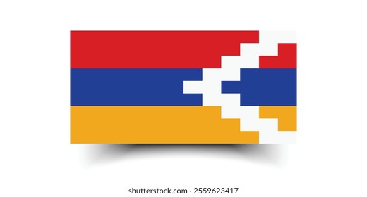 Artsakh flag official colors and proportion digital vector illustration