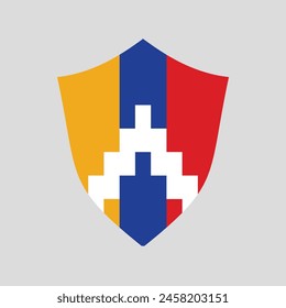 Bandera Artsakh en forma de escudo