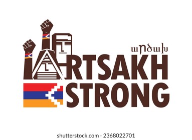 Artsakh Strong vector logo. Armenian Text Translate: Artsakh. Freedom Artsakh illustration.
