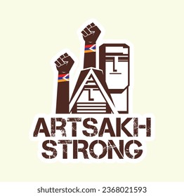 Artsakh Strong vector logo.  Freedom Artsakh illustration.