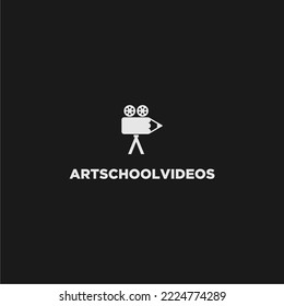 Vector de diseño de logotipo de escuela artística para marca