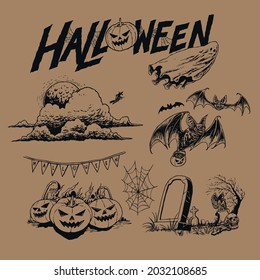 artsheet for flayer or banner  hallowen design