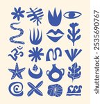 Artsy abstract elements, pottery, and ceramics style includes sea animals, floral, plant, spirituality and more	
