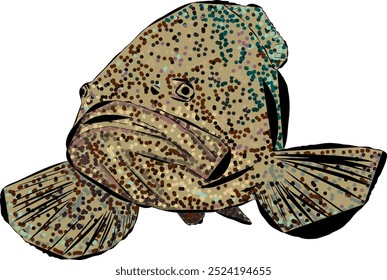 Um peixe de Golias Grouper artístico