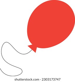 Artsy Hand Drawn Balloon Flat Vector Illustration