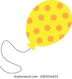 Artsy Hand Drawn Balloon Flat Vector Illustration