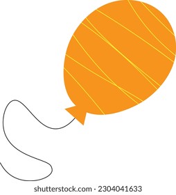 Artsy Hand Drawn Balloon Flat Vector Illustration