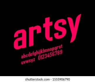 Artsy small cap font set in vector format