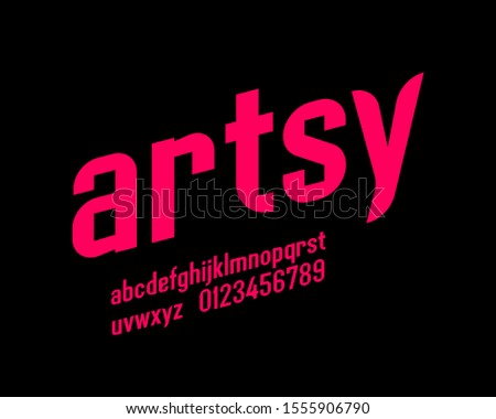 Artsy small cap font set in vector format