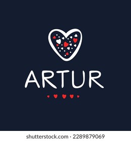 (Artur) Calligraphy name, Vector illustration.