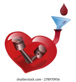 Art-vector poster. Heart is shown as the life engine. Appeal to donate blood.
