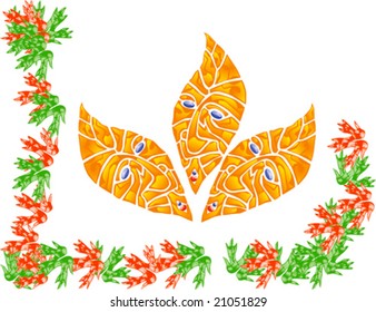 Artwork abstract vector floristic color elements for design