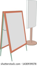Artwork of a Advertising Display Stands Angle 25