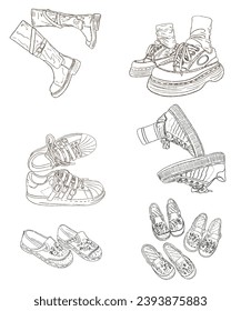 Artwork art line colorful shoes illustration painting board