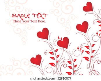 artwork background with floral, red heart