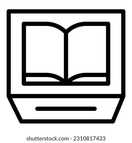 Kunstwerk Buch Symbol Umrissvektor. Museumskunst. Galeriebemalung
