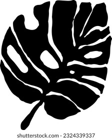 Artwork Brush Monstera Leaf Silhouette